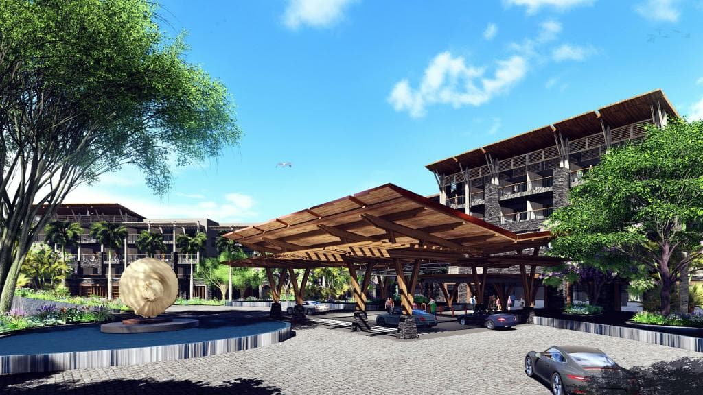 Piscinas, vegetación y arquitectura Lopesan en Punta Cana